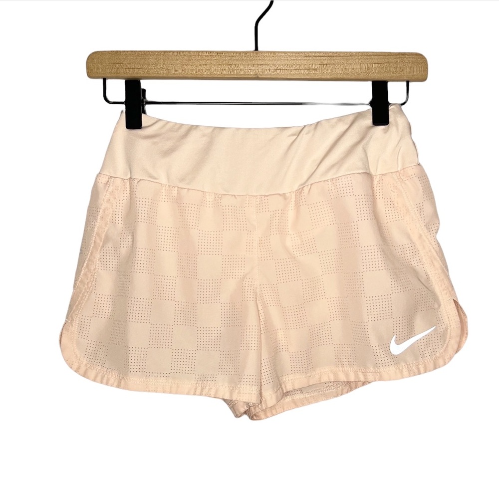 Nike Dri-Fit Perforated Check Running Crew Shorts in Washed Coral Pink XS